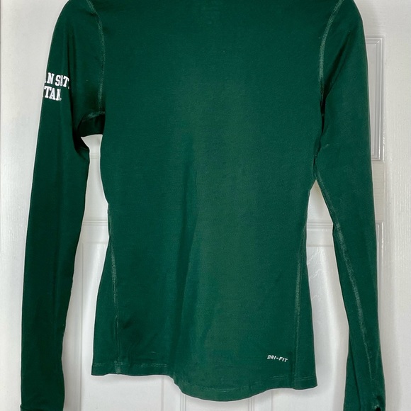 Nike dri fit 3/4 zip long sleeve Michigan State Spartan green - Picture 3 of 4